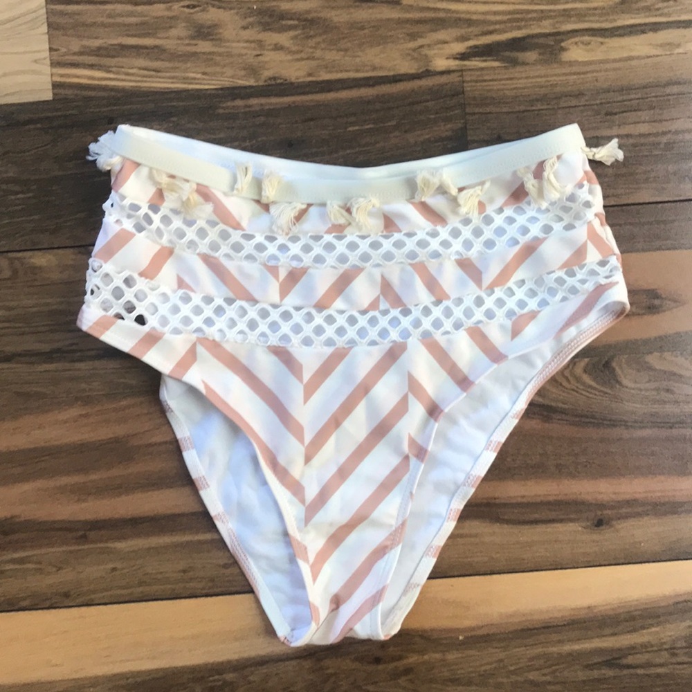 High waisted bikini bottom with tassels